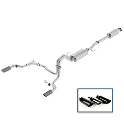 2015-2020 F-150 2.7L CAT-BACK TOURING EXHAUST SYSTEM - REAR EXIT, CARBON FIBER TIPS